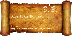 Dianiska Bernát névjegykártya